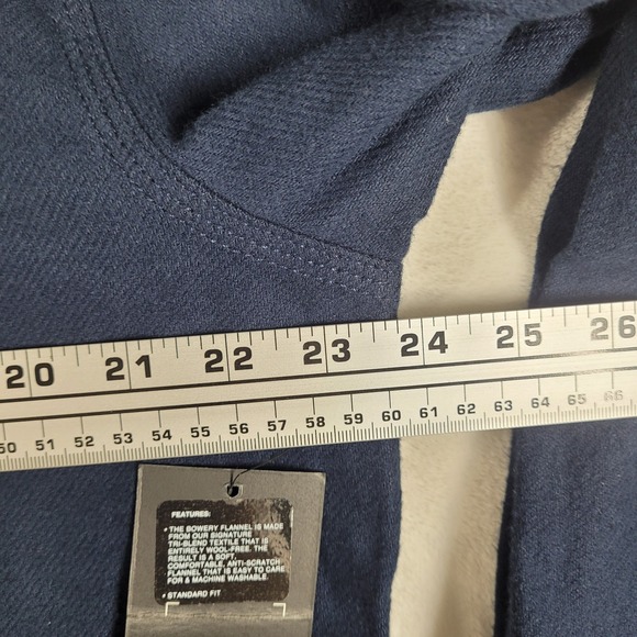 Brixton Bowery Flannel Button Up Shirt Men's Large Navy Blue Casual Comfort NWT - Picture 2 of 9